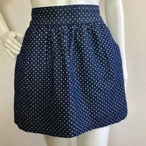 Denim polka dot a-line skirt